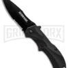 Schrade Black MAGIC Spring Assisted Knife - Black Serr