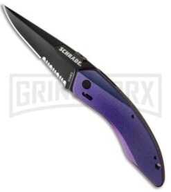 Schrade Landshark SCHA9CS ColorShift MAGIC Spring Assisted Knife - Black Serr