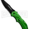 Schrade Large Green Spring Assisted Knife - Black Serr -Kershaw Sale Store schrade schha7grs large