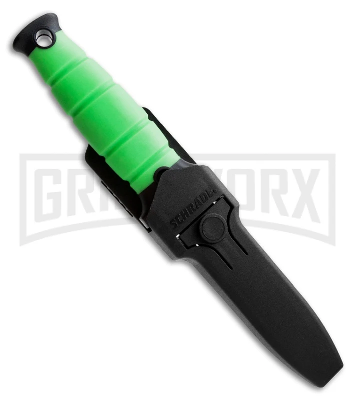 Schrade Water Rat Green Fixed Blade Dive Knife - Black Serr 2 Schrade Water Rat Green Fixed Blade Dive Knife - Black Serr - Image 2