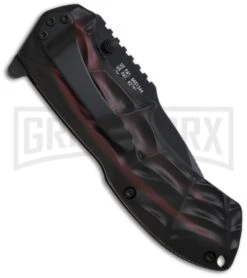 Smith & Wesson Black Ops Smoked Red Spring Assisted Knife - Black Serr -Kershaw Sale Store smith wesson black ops swblop3r back large