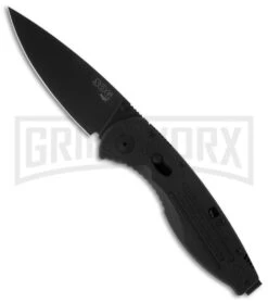 SOG Knives Aegis Black Spring Assisted Knife - Black Plain