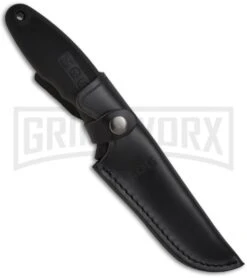 SOG Field Pup II Fixed Blade Knife - Black Plain -Kershaw Sale Store sog field pup ii black fp6 l leather sheath large