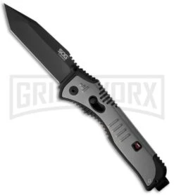SOG Knives Grey Flashback Spring Assisted Knife - Tanto Black Plain