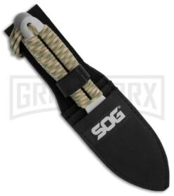 SOG Fling Throwing Knives Polished W/ Nylon Sheath - Set Of 3 -Kershaw Sale Store sog fling fx41n cp fixed sheath large