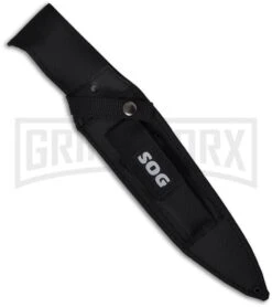 SOG Jungle Warrior Fixed Blade Knife - Black Plain -Kershaw Sale Store sog jungle warrior f14 n sheath large