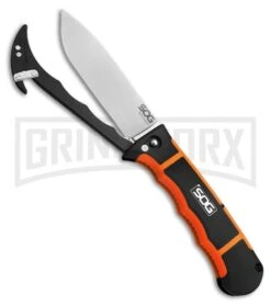 SOG Knives Rotohook Fixed Blade Knife (4.50" Satin Plain) HT101L -Kershaw Sale Store sog rotohook fixed ht101l hook large