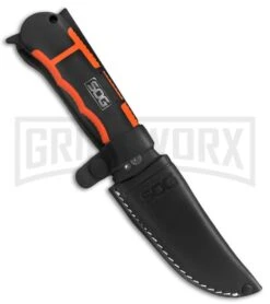 SOG Knives Rotohook Fixed Blade Knife (4.50" Satin Plain) HT101L -Kershaw Sale Store sog rotohook fixed ht101l sheath large