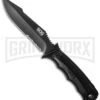SOG Seal Strike Fixed Blade Knife Deluxe Sheath - TiNi Black Serr -Kershaw Sale Store sog seal strike ss1003 cp cm large