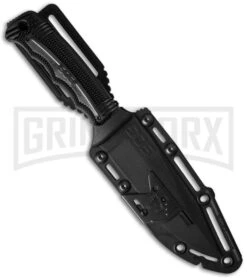 SOG Seal Strike Fixed Blade Knife Deluxe Sheath - TiNi Black Serr -Kershaw Sale Store sog seal strike ss1003 cp sheath cm large