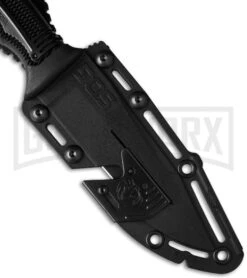 SOG Seal Strike Fixed Blade Knife Deluxe Sheath - TiNi Black Serr -Kershaw Sale Store sog seal strike ss1003 cp sheath2 cm large
