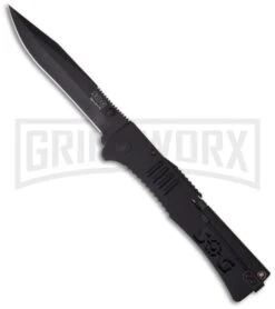 SOG Black SlimJim XL Spring Assisted Knife - Black Plain