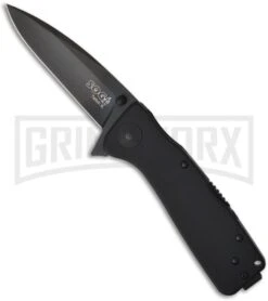 SOG Twitch XL Black Tactical Spring Assist Knife - Black Plain