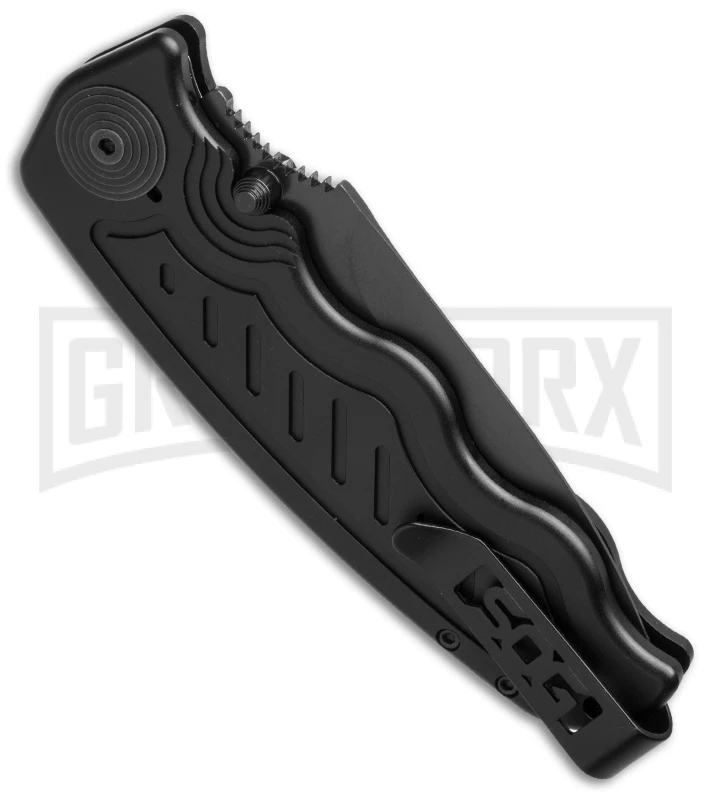 SOG Zoom Black Spring Assisted Knife - Black Plain 2 SOG Zoom Black Spring Assisted Knife - Black Plain - Image 2