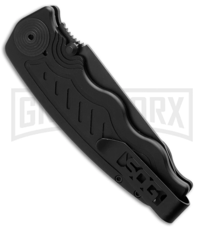 SOG Zoom Mini Tanto Black Spring Assisted Knife - Tanto Black Plain 2 SOG Zoom Mini Tanto Black Spring Assisted Knife - Tanto Black Plain - Image 2