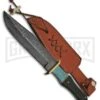 Tallen Oversight Bowie Black Horn/Turquoise Fixed Blade Knife - Damascus Plain -Kershaw Sale Store tallen oversight bowie black horn turquoise damascus BP 29714 jr large