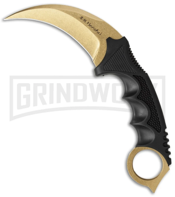 United Cutlery Honshu Ninja Karambit Knife - Gold Plain 1 United Cutlery Honshu Ninja Karambit Knife - Gold Plain