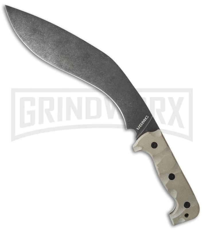 United Cutlery USMC Desert Sand Kukri Fixed Blade Knife - Black Plain 1 United Cutlery USMC Desert Sand Kukri Fixed Blade Knife - Black Plain